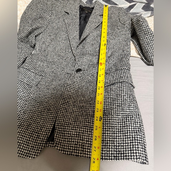 Massimo Dutti Black and White Houndstooth Blazer Wool - Picture 13 of 13